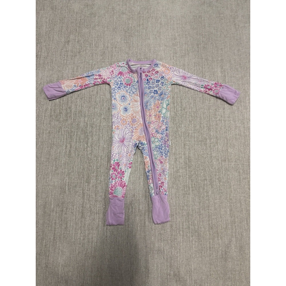 Little Sleepies Doodle Blooms Floral Bamboo Pajama Zippy Size 0/3 Months